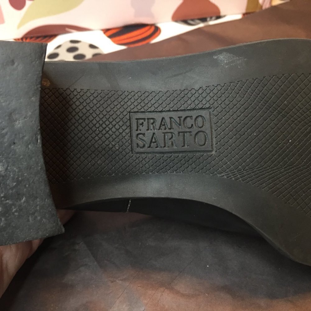 Franco Sarto Black Leather Loafers Size 8M - Picture 4 of 6